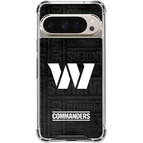 NFL Washington Commanders Black and White Pixel 9/9 Pro Clear Case